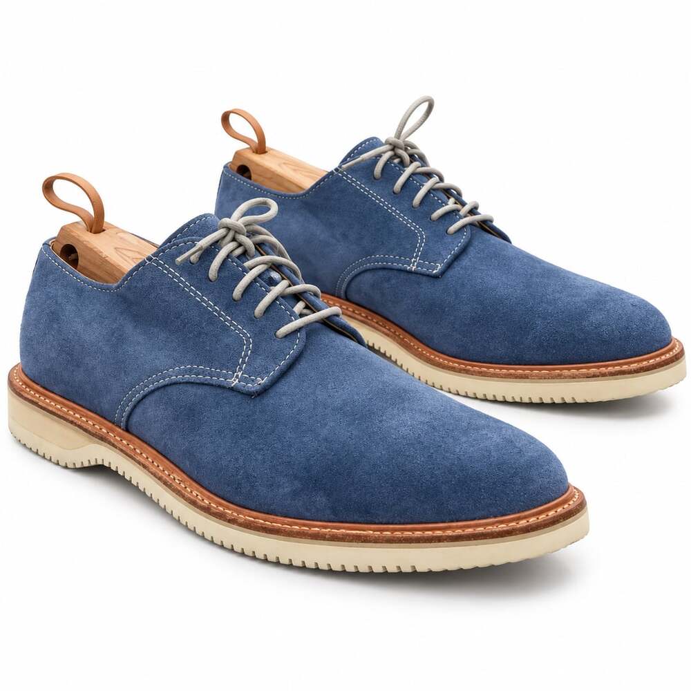 Walk-Over Oxford Size 8.5 M Blue Suede Leather Shoes